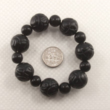 Load image into Gallery viewer, 16mm Bian Stone Lotus Carving Beads Bracelet (Mixed Sizes)