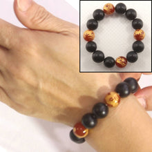 Load image into Gallery viewer, 12mm Bian Stone Red Agate Dragon Bracelet