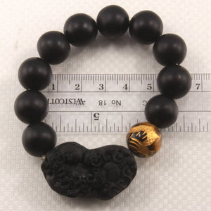 14mm Bian Stone Tiger Eye Dragon Pixiu Bracelet