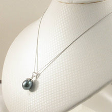 Load image into Gallery viewer, Black-Blue Tahitian Pearl &amp; Diamond Claw-Bail Pendant 14k