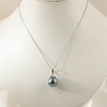 Load image into Gallery viewer, Black-Blue Tahitian Pearl &amp; Diamond Claw-Bail Pendant 14k