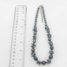Load image into Gallery viewer, Black Cultured Pearl Necklace – Adjustable Sterling Silver Clasp