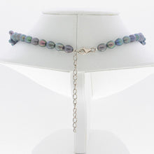 Load image into Gallery viewer, Black Cultured Pearl Necklace – Adjustable Sterling Silver Clasp