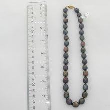Load image into Gallery viewer, Hand-Knotted Black Rice Pearl Necklace with Gold-Filled Clasp