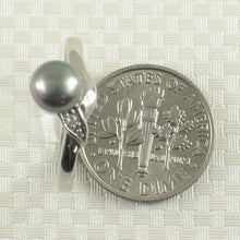 Load image into Gallery viewer, Solid Sterling Silver .925 Black-Grey Freshwater Pearl &amp; Cubic Zirconia Accent Ring