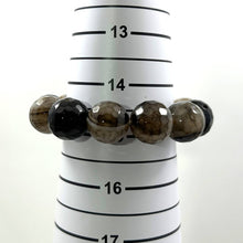 Load image into Gallery viewer, 16mm Faceted Black Lace Agate Gemstone Beads Stretch Bracelet