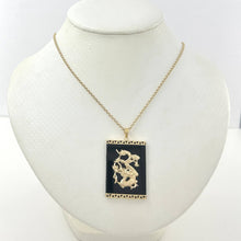 Load image into Gallery viewer, Black Onyx 14k Solid Yellow Gold Hand Crafted Dragon Pendant Necklace