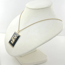 Load image into Gallery viewer, Black Onyx 14k Solid Yellow Gold Hand Crafted Dragon Pendant Necklace