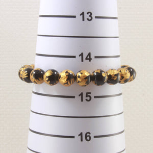8mm Black Onyx Engraving Dragon Beads Bracelet