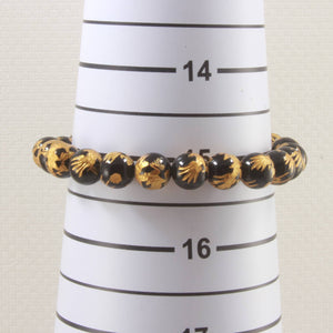 8mm Black Onyx Engraving Dragon Beads Bracelet