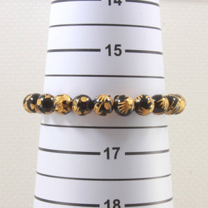 8mm Black Onyx Engraving Dragon Beads Bracelet