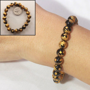 8mm Black Onyx Engraving Dragon Beads Bracelet
