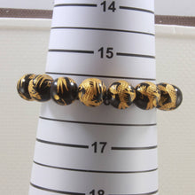 Load image into Gallery viewer, 12mm Black Onyx Engraving Golden Dragon Beads Bracelet