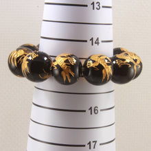 Load image into Gallery viewer, 18mm Black Onyx Engraving Golden Dragon Beads Bracelet