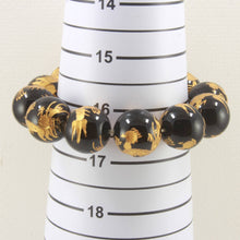 Load image into Gallery viewer, 18mm Black Onyx Engraving Golden Dragon Beads Bracelet