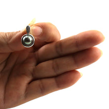 Load image into Gallery viewer, Black Peacock Pearl Enhancer – 14k White Gold + Diamonds