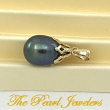 Load image into Gallery viewer, Black Pearl Pendant – 14k Yellow Gold with Claw Setting
