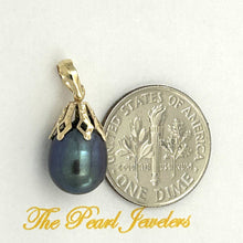 Load image into Gallery viewer, Black Pearl Pendant – 14k Yellow Gold with Claw Setting