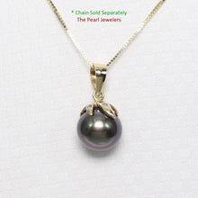 Load image into Gallery viewer, Black Pearl Pendant – 14k Yellow Gold with Diamond Claw Bail