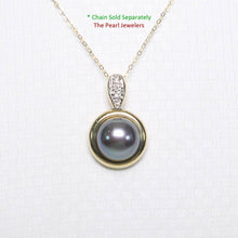 Load image into Gallery viewer, Black Pearl Enhancer – 14k Yellow Gold + Diamonds