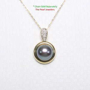 Black Pearl Enhancer – 14k Yellow Gold + Diamonds