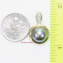 Load image into Gallery viewer, Black Pearl Enhancer – 14k Yellow Gold + Diamonds