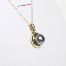 Load image into Gallery viewer, Black Pearl Enhancer – 14k Yellow Gold + Diamonds