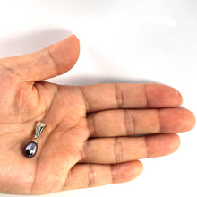 Load image into Gallery viewer, Black Pearl Pendant – 14k Yellow Gold + 7 Diamonds