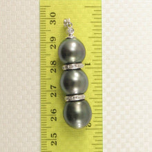 Load image into Gallery viewer, Black Tahitian Pearl &amp; 19 Diamonds in 14k White Gold