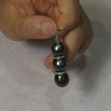 Load image into Gallery viewer, Black Tahitian Pearl &amp; 19 Diamonds in 14k White Gold
