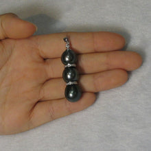 Load image into Gallery viewer, Black Tahitian Pearl &amp; 19 Diamonds in 14k White Gold