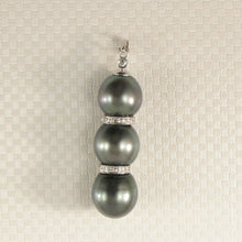 Load image into Gallery viewer, Black Tahitian Pearl &amp; 19 Diamonds in 14k White Gold