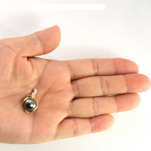 Load image into Gallery viewer, Black Pearl Pendant – 14k Yellow Gold with Trio Diamonds + Chain Options