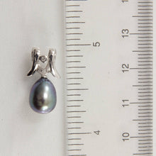 Load image into Gallery viewer, Black Pearl Pendant – 14k White Gold Tusk + Diamond