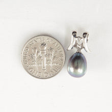 Load image into Gallery viewer, Black Pearl Pendant – 14k White Gold Tusk + Diamond