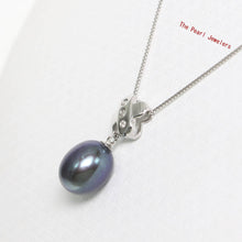 Load image into Gallery viewer, Black Pearl Pendant – 14k White Gold X Bail + Diamonds