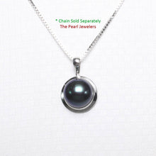 Load image into Gallery viewer, Black Pearl Pendant – 14k White Gold Encircles Design