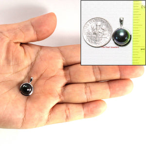 Black Pearl Pendant – 14k White Gold Encircles Design