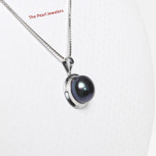 Load image into Gallery viewer, Black Pearl Pendant – 14k White Gold Encircles Design