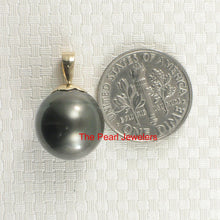 Load image into Gallery viewer, Genuine Black Tahitian Pearl &amp; 14k Yellow Gold Flower-Bale Pendant