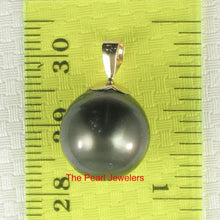 Load image into Gallery viewer, Genuine Black Tahitian Pearl &amp; 14k Yellow Gold Flower-Bale Pendant