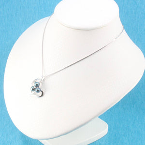 Black Pearl Heart Pendant – 14k White Gold with Diamond Accent