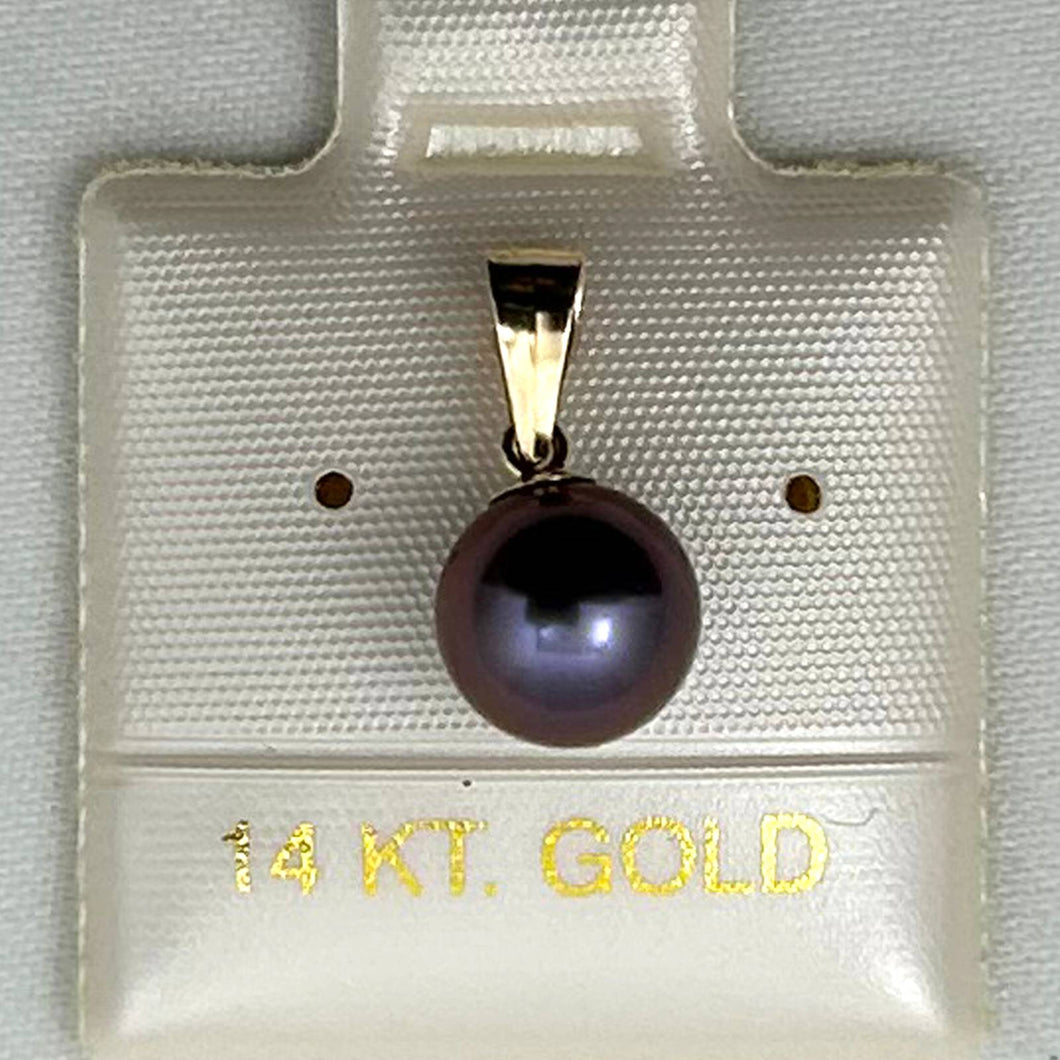 Black Pearl Mini Pendant – 14k Yellow Gold