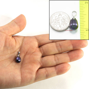 Black Pearl Pendant – 14k White Gold Claw Bail with Chain Options