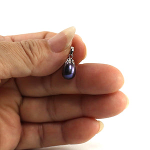 Black Pearl Pendant – 14k White Gold Claw Bail with Chain Options