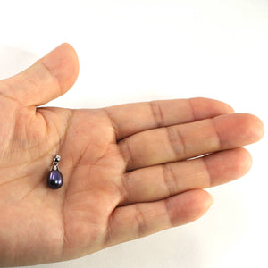 Black Pearl Pendant – 14k White Gold Claw Bail with Chain Options