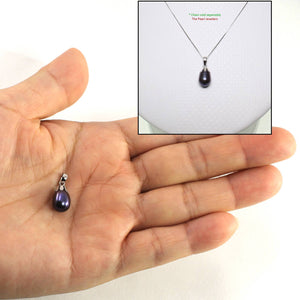 Black Pearl Pendant – 14k White Gold Claw Bail with Chain Options