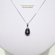 Load image into Gallery viewer, Black Pearl Pendant – 14k White Gold Claw Bail with Chain Options
