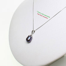 Load image into Gallery viewer, Black Pearl Pendant – 14k White Gold Claw Bail with Chain Options