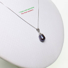 Load image into Gallery viewer, Black Pearl Pendant – 14k White Gold Claw Bail with Chain Options